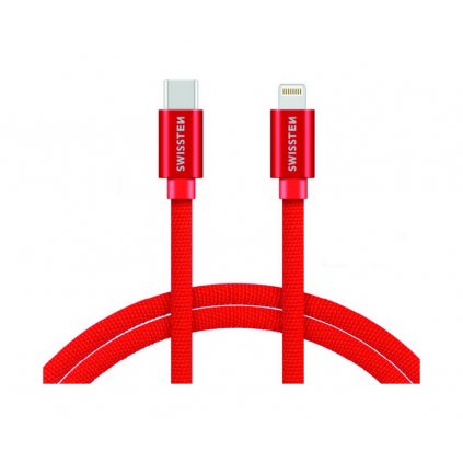 Dátový kábel Swissten USB-C / Lightning 1,2m červený