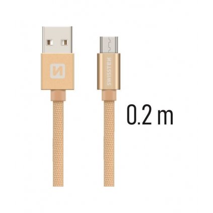 Dátový kábel Swissten microUSB 0,2m zlatý