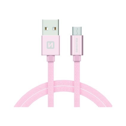 Dátový kábel Swissten microUSB 1,2m ružový