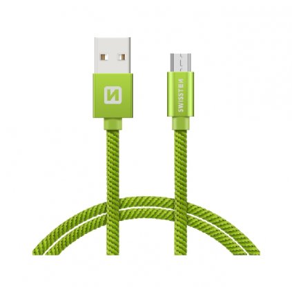 Dátový kábel Swissten microUSB 1,2m zelený