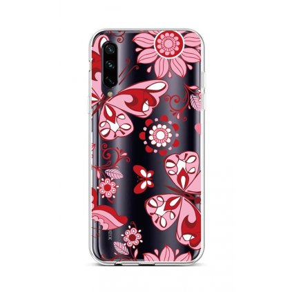 Zadný silikónový kryt na Xiaomi Mi A3 Pink Butterfly