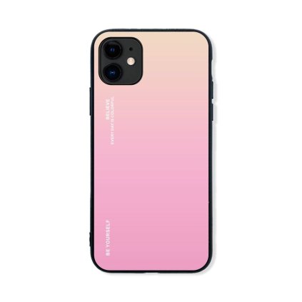 Zadný pevný kryt LUXURY na iPhone 11 dúhový marhuľový