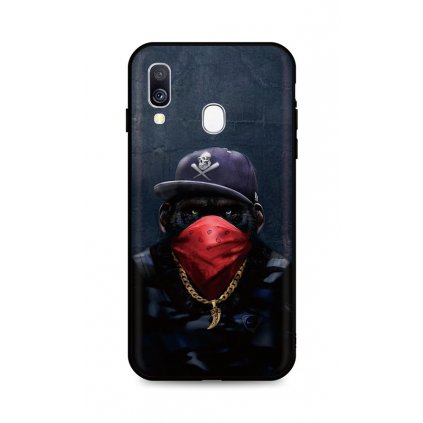 Zadný silikónový kryt DARK na Samsung A40 Monkey Gangster