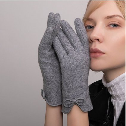Dotykové rukavice pre mobilný telefón Elegance šedé veľ. SM