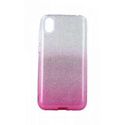 Zadný pevný kryt Forcell na Huawei Y5 2019 glitter strieborno-ružový