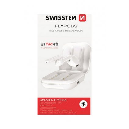 Bluetooth slúchadlá SWISSTEN Flypods biela