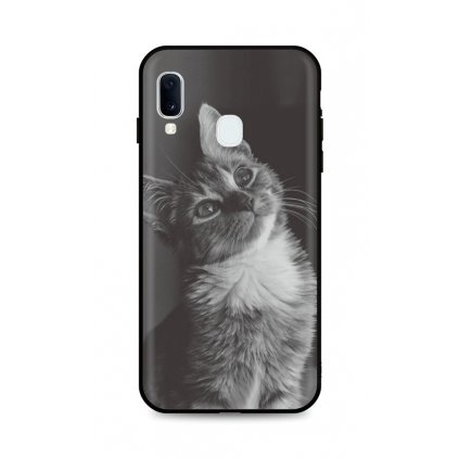 Zadný silikónový kryt DARK na Samsung A20e Cute Cat