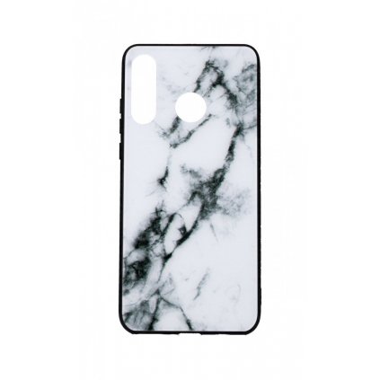 Zadný pevný kryt LUXURY na Huawei P30 Lite Marble White