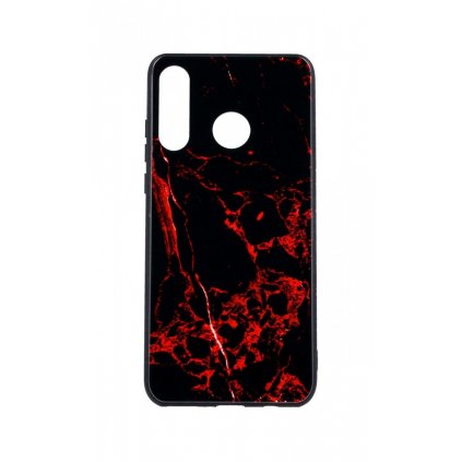 Zadný pevný kryt LUXURY na Huawei P30 Lite Marble Red
