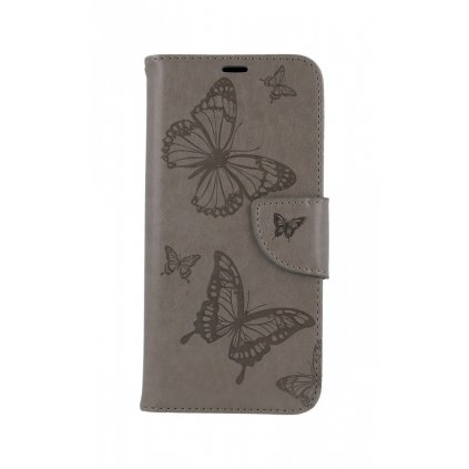 Flipové púzdro na Huawei P30 Lite Butterfly šedé