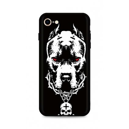 Zadný silikónový kryt DARK na iPhone SE 2020 Fighting Dog