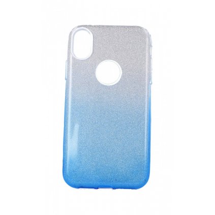 Zadný pevný kryt na iPhone XR glitter strieborno-modrý