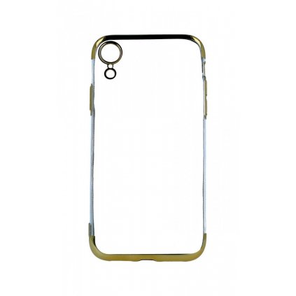 Zadný silikónový kryt na iPhone XR Frame zlatý