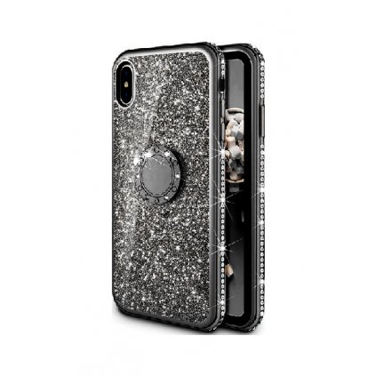 Zadný silikónový kryt na iPhone XS Diamond čierny