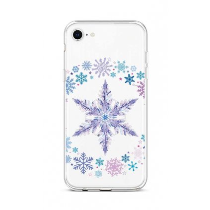 Zadný silikónový kryt na iPhone SE 2020 Snowflake