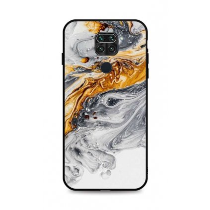 Zadný pevný kryt LUXURY na Xiaomi Redmi Note 9 Marble šedo-zlatý