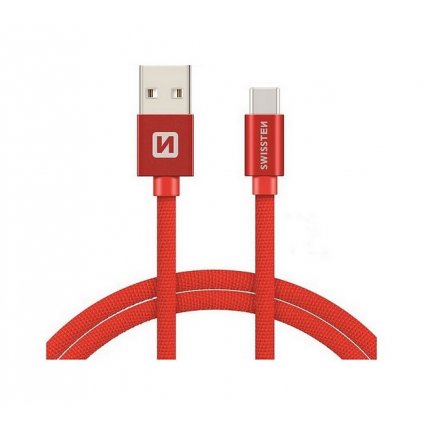 Dátový kábel Swissten USB-C (Type-C) 1,2m červený