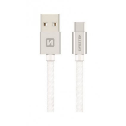 Dátový kábel Swissten USB-C (Type-C) 0,2m strieborný