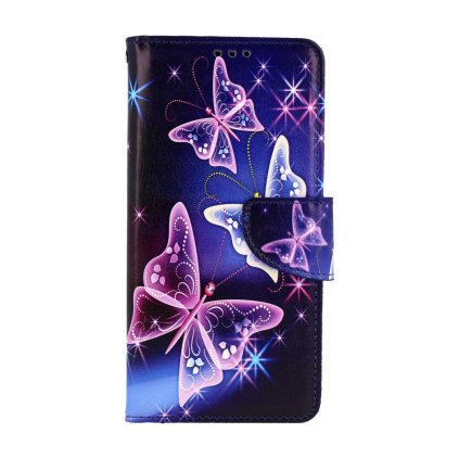 Flipové púzdro na Xiaomi Redmi Note 9 Modré s motýlikmi