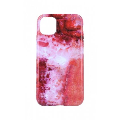 Zadný silikónový kryt na iPhone 11 Mramor červený