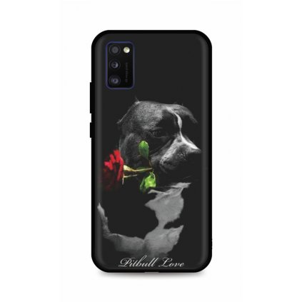 Zadný silikónový kryt DARK na Samsung A41 Pitbull Love