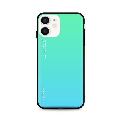 Zadný pevný kryt LUXURY na iPhone 12 dúhový zelený