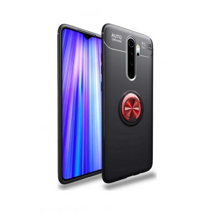 Zadný silikónový kryt na Xiaomi Redmi 9 čierny s červeným prsteňom