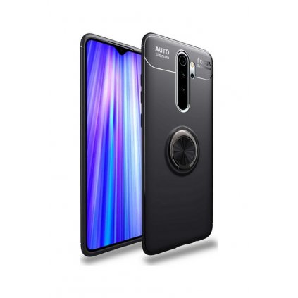 Zadný silikónový kryt na Xiaomi Redmi 9 čierny s čiernym prsteňom