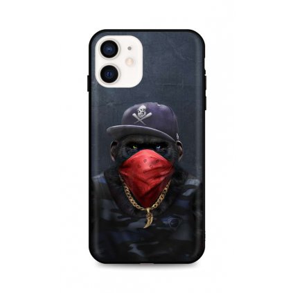 Zadný silikónový kryt DARK na iPhone 12 mini Monkey Gangster