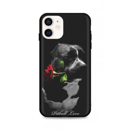 Zadný silikónový kryt DARK na iPhone 12 mini Pitbull Love