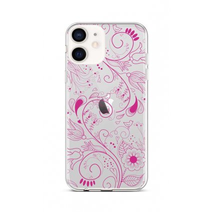 Zadný silikónový kryt na iPhone 12 mini Pink Ornament