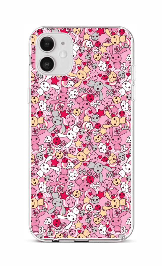 Kryt TopQ iPhone 12 silikón Pink Bunnies 55318