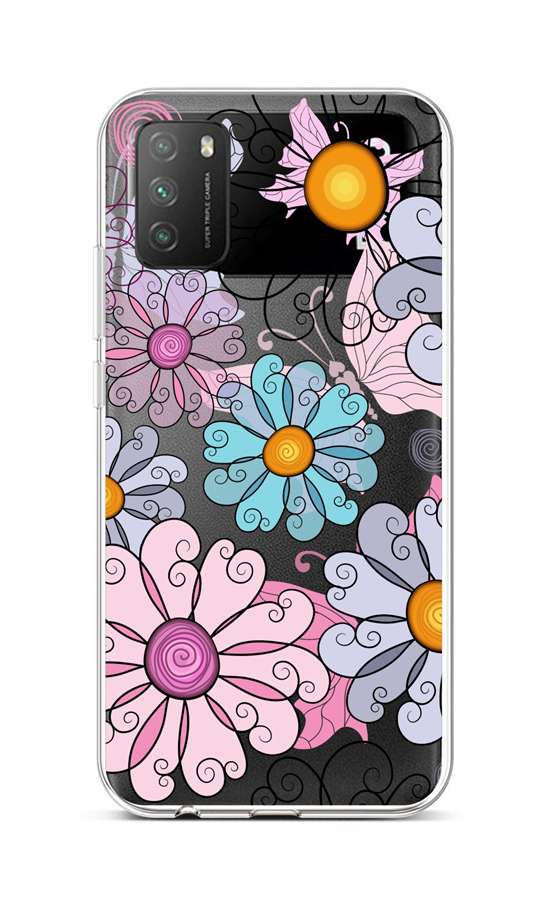 Kryt TopQ Xiaomi Poco M3 silikón Colorful Daisy 60611