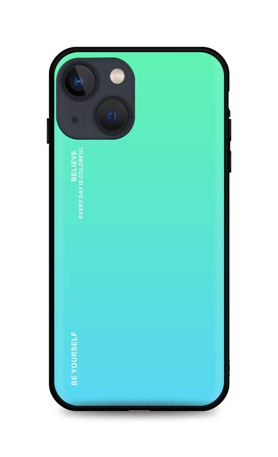 Kryt TopQ LUXURY iPhone 13 pevný dúhový zelený 64749