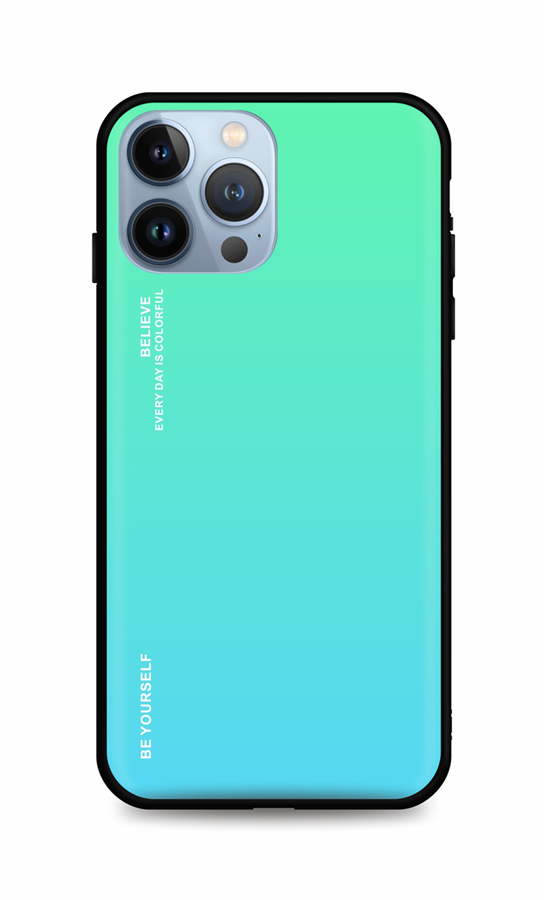 Kryt TopQ LUXURY iPhone 13 Pro Max pevný dúhový zelený 65583