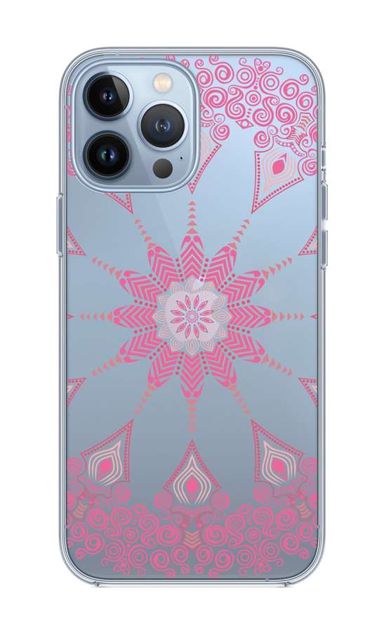 Kryt TopQ iPhone 13 Pro Max silikón Pink Mandala 65297