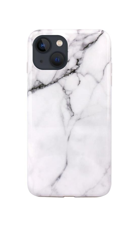 Kryt TopQ iPhone 13 mini silikón Mramor biely 67282