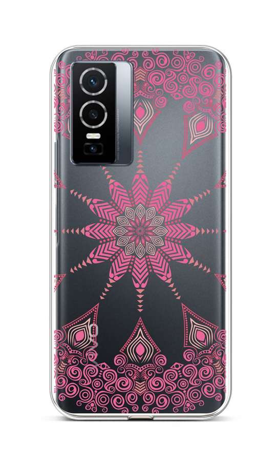 Kryt TopQ Vivo Y76 5G silikón Pink Mandala 72444