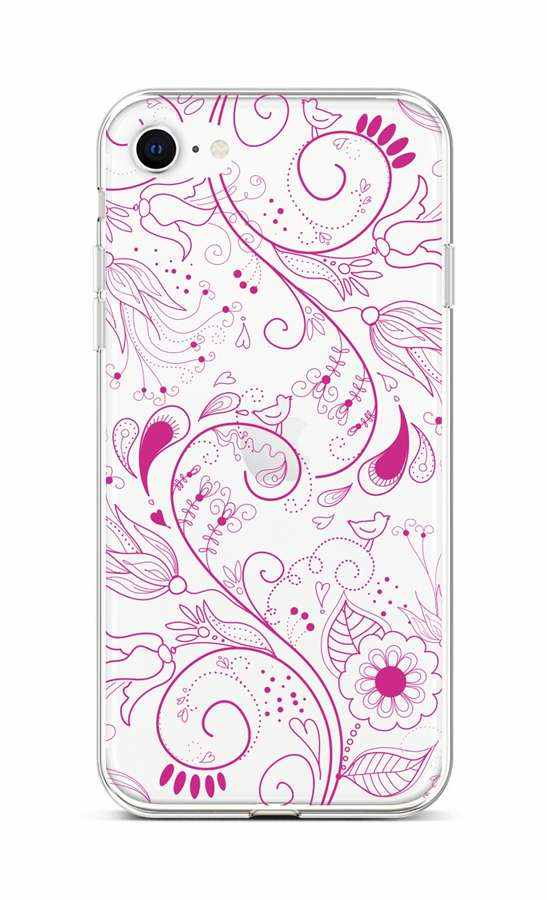 Kryt TopQ iPhone SE 2022 silikón Pink Ornament 73981