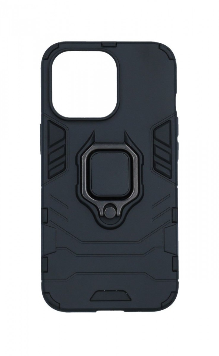 Kryt TopQ iPhone 14 Pro odolný čierny s prsteňom 84175