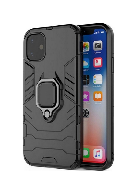 Kryt TopQ iPhone 14 Plus odolný čierny s prsteňom 84170