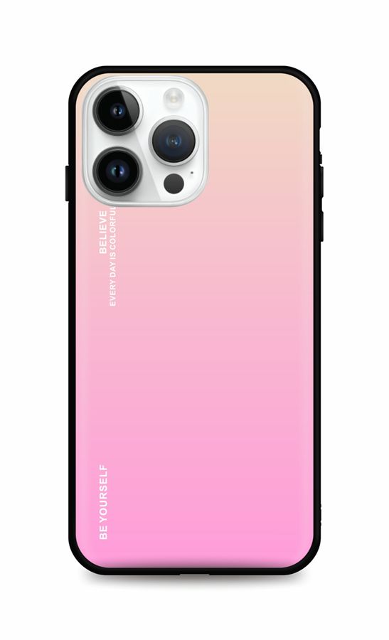 Kryt TopQ LUXURY iPhone 14 Pro pevný dúhový marhuľový 84645