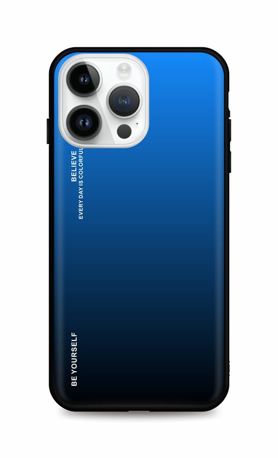 Kryt TopQ LUXURY iPhone 14 Pro pevný dúhový modrý 84641
