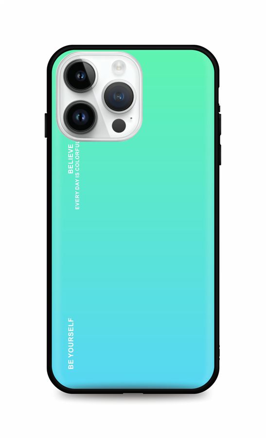 Kryt TopQ LUXURY iPhone 14 Pro pevný dúhový zelený 84638