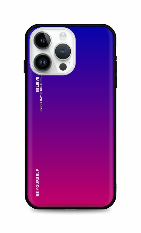 Kryt TopQ LUXURY iPhone 14 Pro pevný dúhový fialový 84636
