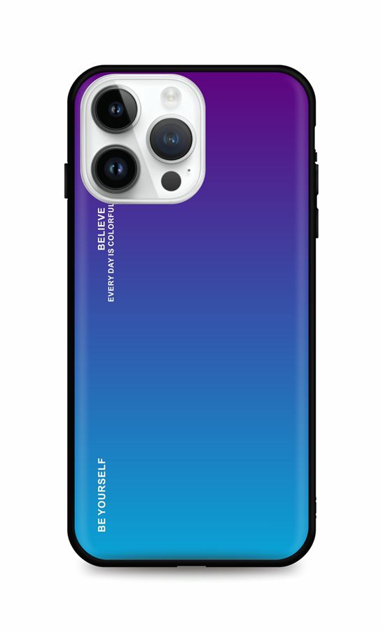 Kryt TopQ LUXURY iPhone 14 Pro pevný dúhový purpurový 84634