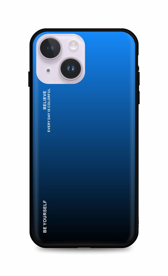 Kryt TopQ LUXURY iPhone 14 Plus pevný dúhový modrý 82503
