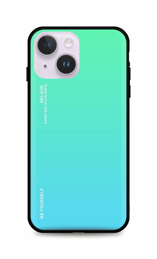Kryt TopQ LUXURY iPhone 14 pevný dúhový zelený 82496