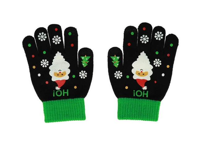 Detské rukavice TopQ na mobilný telefón Santa Claus čierne 86630