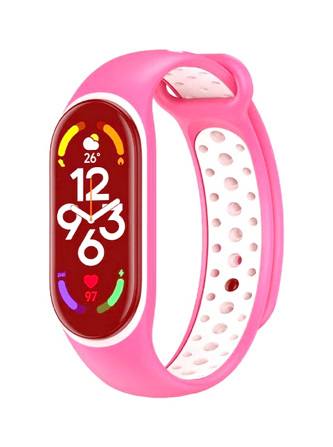 Silikónový remienok TopQ Bubble pre Xiaomi Mi Band 5-6 ružový 92387